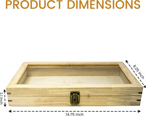 علبة عرض مجوهرات جديدة من الجلد الأسود مقاس 8.1 × 4.75 × 2 صندوق مجوهرات زجاجي متوسط ​​مع غطاء | حافظات عرض للمقتنيات | صندوق تجميع الصخور بمشبك معدني | حالة عرض الأحجار الكريمة in Kuwait