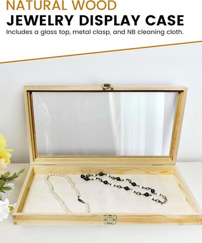 علبة عرض مجوهرات جديدة من الجلد الأسود مقاس 8.1 × 4.75 × 2 صندوق مجوهرات زجاجي متوسط ​​مع غطاء | حافظات عرض للمقتنيات | صندوق تجميع الصخور بمشبك معدني | حالة عرض الأحجار الكريمة in Kuwait