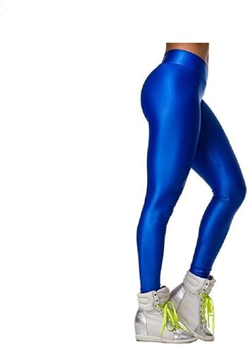Hupplle Women's 80s Neon Shiny Leggings High Waisted Stretchy Spandex Skinny Pants Buttery Soft Yoga Workout Tights in Saudi Arabia