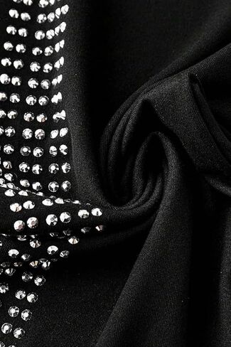 Women's High Elastic Waist Sparkly Glitter Leggings Rhinestone Sequin Side Skinny Pants Tights in Saudi Arabia