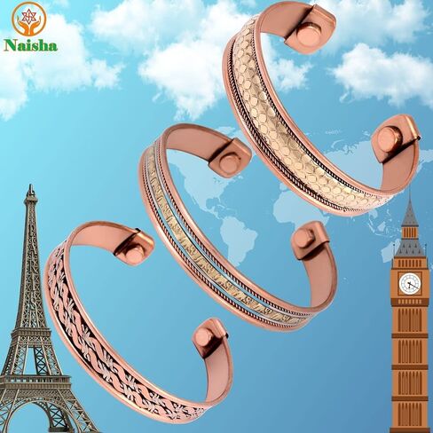 NAISHA الهندي النحاس أساور اليد الصياغة شقرا أساور مجوهرات الكفة هدية الإسورة النساء الرجال في سن المراهقة الصبي in Kuwait