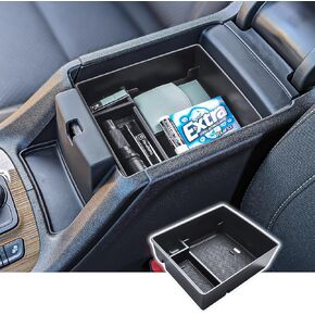 Center Console Organizer Compatible with GMC Acadia 2017-2023 Accessories, Insert Armrest Storage Tray Console Organizer Secondary Storage Box, Black
