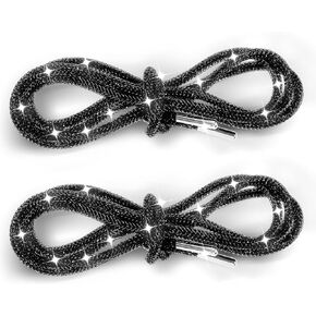 2PCS Rhinestone Shoe Laces Rope Shoe Laces Shoe Strings Shiny Hoodie String Replacement Drawstring Cords for Shoe Laces Sweatpants Trunks Bags Accessories