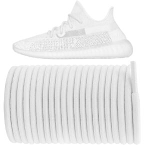 Thick Round Shoe Laces for Adidas Yeezy 350 Sneakers, 7/32''(5.5mm) Shoelaces Replacement Shoe Strings (White, 54''/140cm)