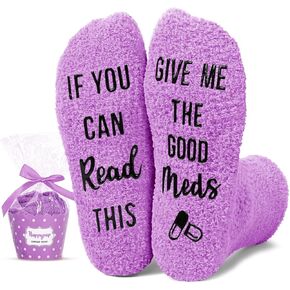 HAPPYPOP Get Well Soon Socks Surgeon Recovery Socks - Get Well Soon Gifts After Surgery Gifts Gifts For Someone Who Is Sick in Purple