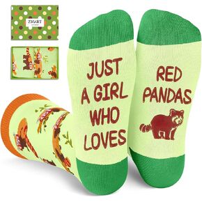 Zmart Funny Red Panda Socks for Women - Racoon Socks for Girls, Red Panda Socks Panda Racoon Socks Novelty Socks for Teenager Girls, Christmas Stocking Stuffers