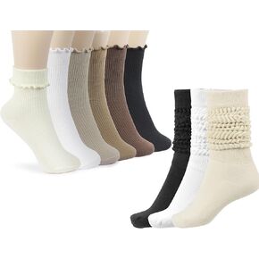 Slouch Socks Women with Turn-Cuff Frilly Sock