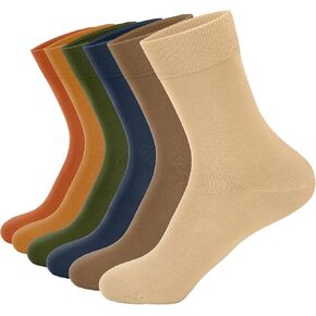 Iseasoo Women Thin Cotton Socks, soft Cotton Dress Socks for Women Above Ankle crew Socks Gift 6 Pairs in Kuwait