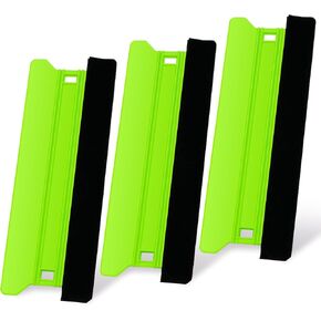 8.3IN Felt Edge Wrap Squeegee for Vinyl, 3pcs Plastic Squeegee Wallpaper Smoothing Tool Large Vinyl Scraper for Car Wrap, Window Film, Decals and Wallpaper, Bubble Removal & Cleaning Tool