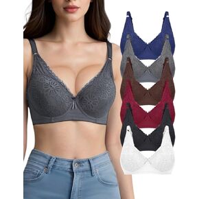 Lace Push Up Bras for Women,T-Shirt Bras,Sexy Bras for Women Full Coverage 6 Pack