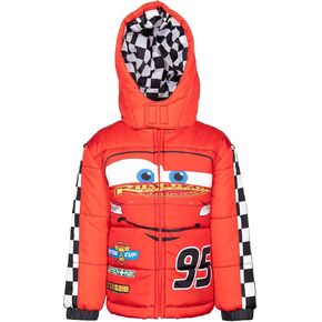 Disney Pixar Cars Mickey Mouse Lightning McQueen Zip Up Puffer Jacket Toddler to Little Kid