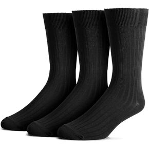Pack of 3 Men's Bamboo Dress Socks, Black, Stylish & Classy, Well Fitted, Stays On, Easy Wash, Good Sizing,