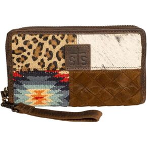 STS Ranchwear Womens Chaynee Mountain Bentley Multi Leather Zip Around Wallet