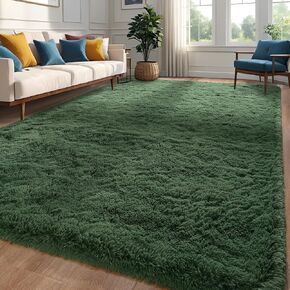 Sage Green Runner Area Rugs for Bedroom Living Room, 2x4 Feet Fluffy Bedside Rugs, Soft Shaggy Carpet Rug for Kids Room Nursery, Furry Rugs for Girls Boys Dorm Room Home Decor