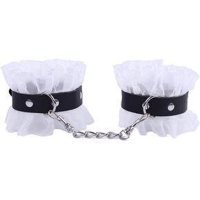 DATOA Punk Leather Lace Handcuffs Bracelet Detachable Wrist Cuff Bracelets Anklets