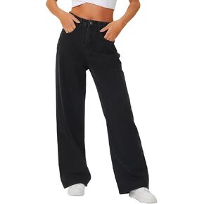 Genleck Baggy Jeans for Woman High Waisted Loose Wide Leg Jean Womens Boyfriend Y2K Pants Trendy