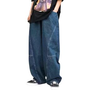 Mens Baggy Jeans Y2k Wide Leg Barrel Jeans for Women Stretchy Hip Hop Loose Denim Pants Grunge Clothes Streetwear