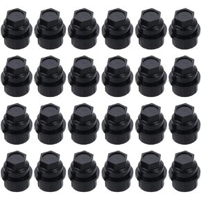 BYOBYO 24pcs Wheel Lug Nut Covers Caps, Wheel Lug Caps Hexagon Thread Size 27mm Fit for Chevy Truck for GMC 1500 2500 Full Size Truck Thread