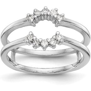 Diamond2Deal 14k White Gold 0.23Ct Lab Grown Diamond Guard Ring VS-SI Clarity, G-H Color