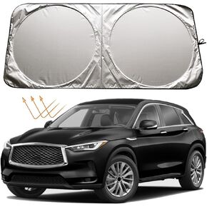 XHRING Windshield Sun Shade for Infiniti QX50 Q50 Q60 Q70 QX55 QX56 QX70 QX30 QX4 Q90L Q Series Accessories, Car Front Window Sunshade Sun Visor Shield for EX FX G M Series Sun Protection