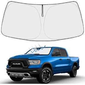 Proadsy Front Windshield Sun Shade Foldable Sunshade Protector Sun Visor Custom Fit 2014-2024 2025 Dodge Ram ProMaster Full Size Cargo Van Chassis Cab Cutaway Window Van Accessories 2025 Upgrade