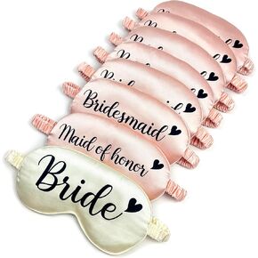 8 Pcs Bridesmaid Proposal Gift Sleep Mask - Maid of Honor Gifts Bridal Showers Party Favor Accessories Gifts for Bridesmaids