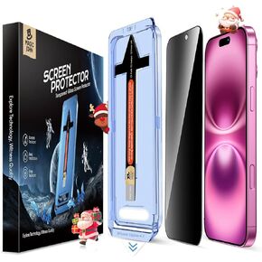 MAGIC JOHN 2 Pack for iPhone 16 Plus 6.7 inch Privacy Tempered Glass Screen Protector, Auto Dust-Elimination, Bubble Free, Easy Installation