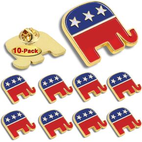 10/20/50/100Pcs Grand Old Party GOP Elephant Enamel Pins Bluk -Show Your Support for Grand Old Party 2024 Presidential Election