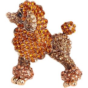 Sparkling Rhinestone Poodle Dog Brooches Women Christmas Animal Brooch Pins
