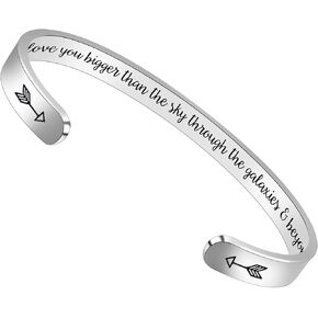 Btysun Bracelets for Women Unique Gifts for Girlfriend Birthday Mom Bracelets Mantra Quotes Cuff Bangles Friends Christmas Couple Present Jewelry