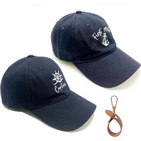 Captain and First Mate Hats 2Pcs Boating Marine Sailor Baseball Cap Set for Men Women,Mr and Mrs,Hubby and Wifey in Saudi Arabia