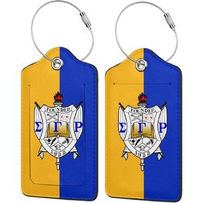 Luggage Tags PU Leather Full Back Privacy Cover Address Name Label Tag and Steel Loop 2 Pack