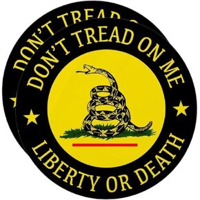 2-Pack Don't Tread On Me Liberty or Death Vinyl Sticker Decal - 4 Inches - Dont Tread On Me Sticker for Car Truck SUV Van Window Bumper Wall Laptop Tablet Cup Tumbler and Any Smooth Surface