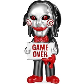 GNOCE 'GAME OVER' Horror Saw JigSaw Billy the Puppet Scary Charm for Her, S925 Sterling Silver Bead Charm for Women Wife, Halloween, Mother’s Day Jewelry Gift