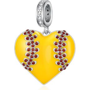 Softball Charms 925 Sterling Silver Softball Gifts Sport Softball Jewelry for Women