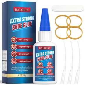 Shoe Glue 30g, Shoe Glue Sole Repair Heavy Duty Instant, Quick Dry & Strong Shoe Adhesive Sole Repair with Anti-Clog Cap, Shoe Glue for Rubber Soles, Boot, Sneaker, Sandals, Leather, Handbags and More