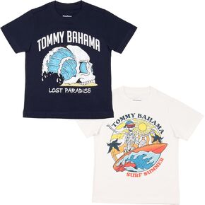 Tommy Bahama Boys 2-Pack Short Sleeve T-Shirt Bundle Graphic Print Boy Tees 2-Piece Set Fashion T Shirts
