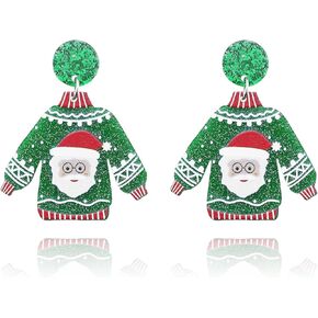 4 Pairs Christmas Earrings Set Dangle for Women Holiday Earrings Bulk Christmas Earrings Christmas Bells Santa Deer Car Earrings Christmas Prom Jewelry Christmas Accessories
