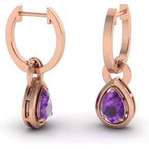 Diamondere Natural and Certified Gemstone Drop Earrings in 14K Solid Gold | 0.64 Carat Earrings for Women