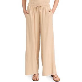 Monrow Women's Linen Wide Leg Pants