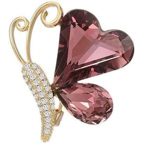 Austrian Crystal Brooch Sparkling Rhinestone Brooch 18k Gold-Plated Birthstone Lapel Pin Jewelry Birthday Gifts for Women