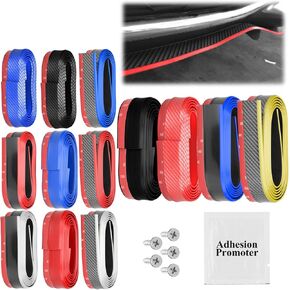 EZAUTO WRAP Universal Blue PU Rubber Front Bumper Lip Splitter Spoiler Chin Body Air Wing Kit 8FT