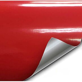 VViViD+ Premium Vinyl Wrap Film (1/2ft x 5ft, Gloss Rosso Corsa (Ferrari) Red)
