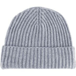 Shorts of Hawick Women's Ribbed 100% Cashmere Beanie Hat - Light Gray - Made in Scotland by Love Cashmere