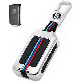 for Volvo Key Fob Cover Case Metal Smart Key Holder protector Compatible for XC60 XC90 XC40 S60 S90 V60 V90 (VOB-Gray)