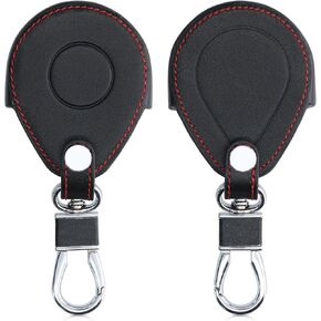 kwmobile Key Cover Compatible with Harley Davidson Motorcycle Key - Faux Leather Car Key Fob Protector - Neon Orange/Black