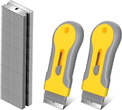 Razor Blade Scrape with 15pcs Extra Blades, Scraper Tool, Razor Blade Retractable, Paint Stripping Tool, Cleaning Tool for Removing Labels, Stickers, Decals, Paint from Glass and Stovetop-WEGAZ in Saudi Arabia
