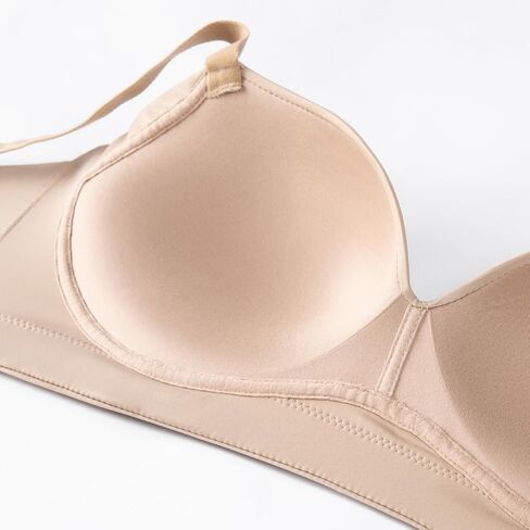SEA BBOT Women Wireless Push Up Bra Side Smoothing T-Shirt Bra Add One Cup in Kuwait