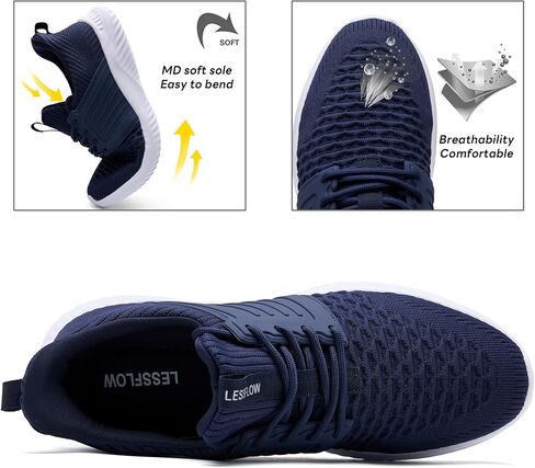Men's Walking Shoes Slip On Running Shoes Ultra Light Casual Sneakers Mesh Tennis Shoe Hands Free Workout Breathable Comfortable Knit Memory Foam Athletic in Saudi Arabia