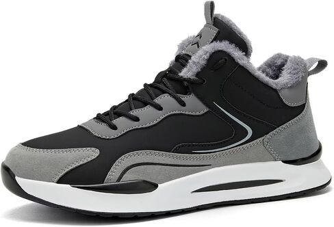 Kvovzo Mens Snow Winter Shoes Fur Lined Warm Sneakers Lightweight Comfortable Outdoor Boots Sole Soft in Saudi Arabia